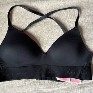 PINK Victoria's Secret Black Wireless Bra 32A